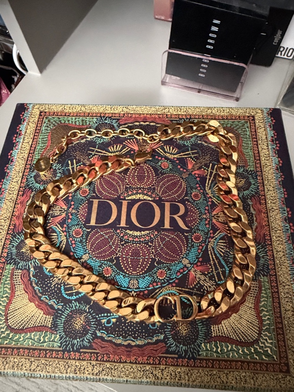 Dior Gold-Tone Bold Cuban Link Necklace